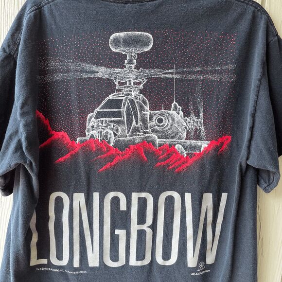 1990 AH-64 Apache Longbow Helicopter Double-Sided Tee, Sz L - Picture 4 of 10